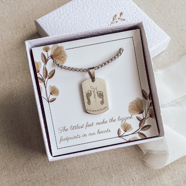 Footprint Mini DogTag Necklace