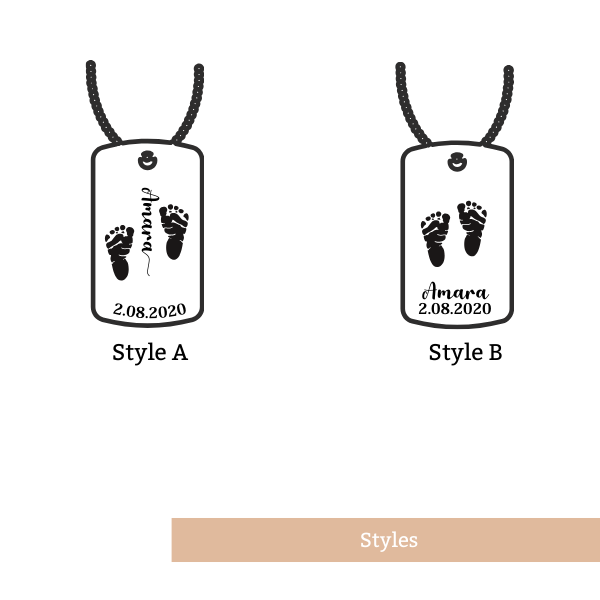 Footprint Mini DogTag Necklace