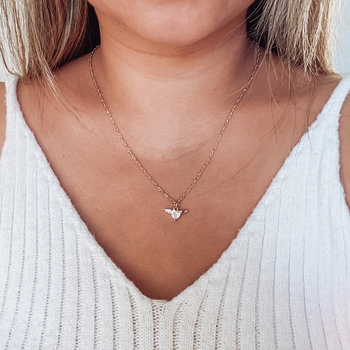 Loss of Mom Heart with Wings Necklace