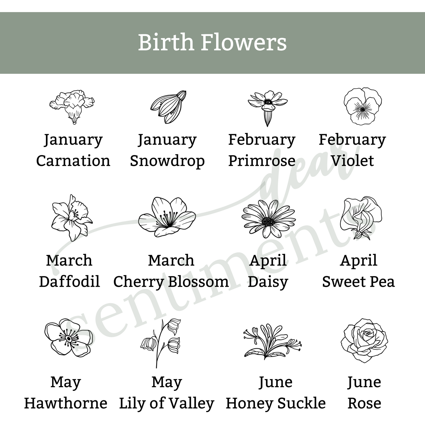 Family Birth Flower Bouquet