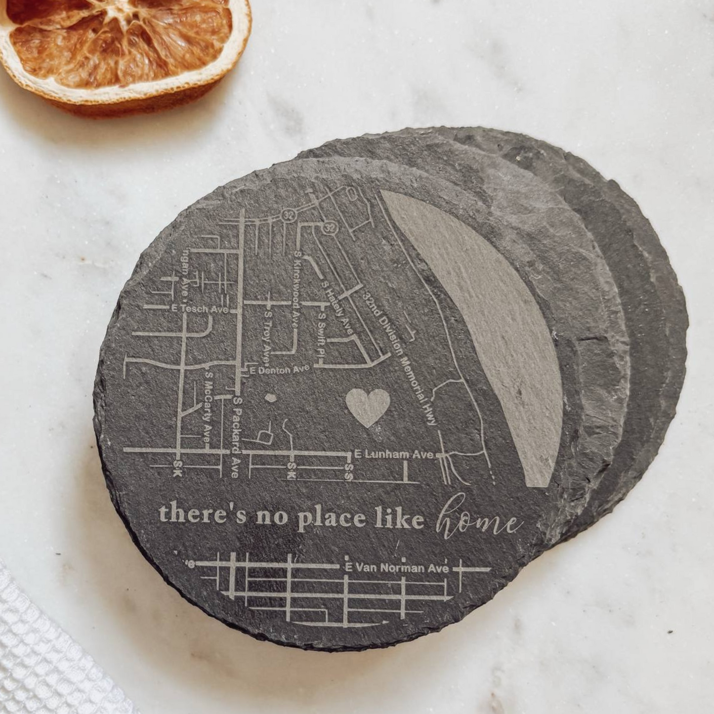 Custom City Slate Coasters-4 pack