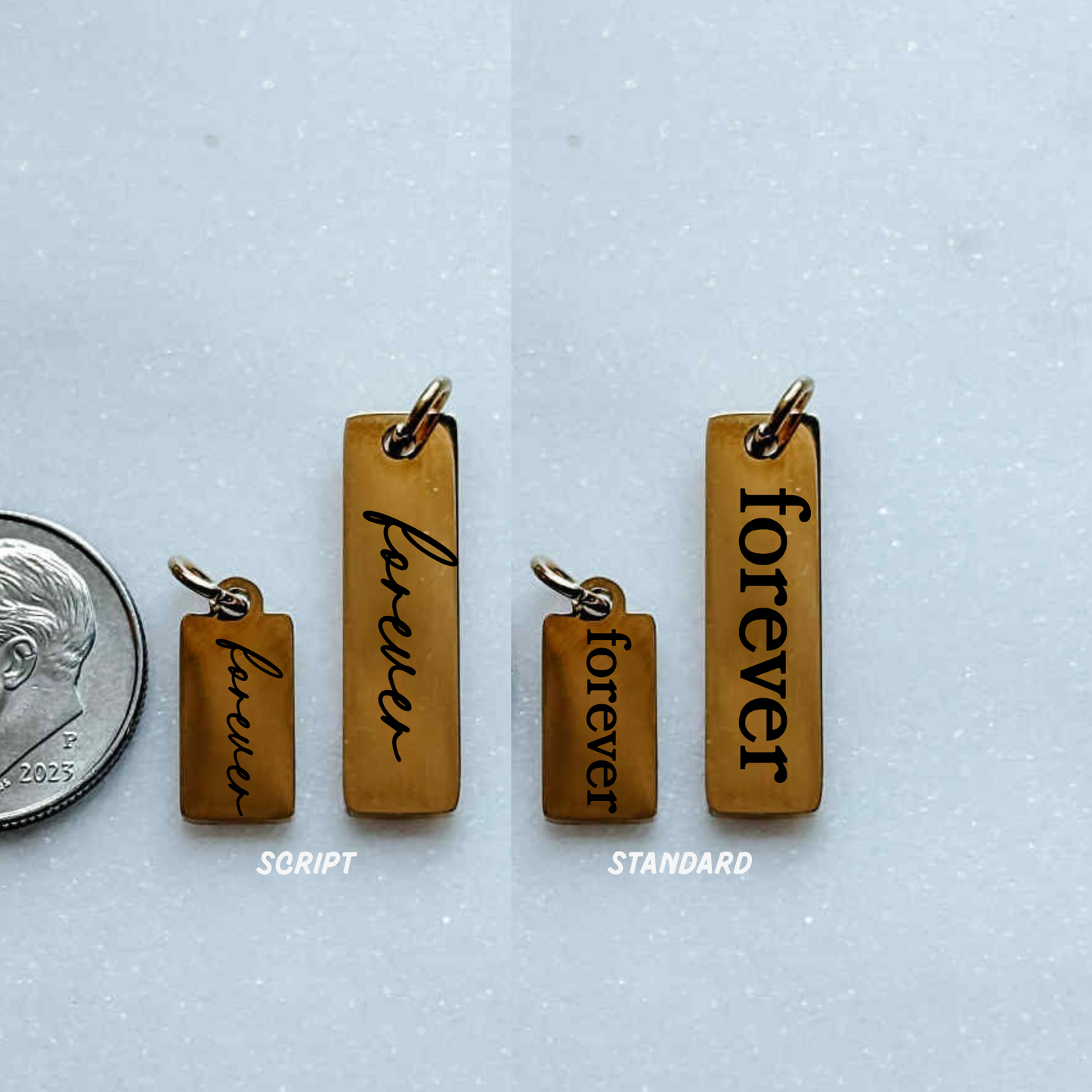 Charm-Mini tags, engravable