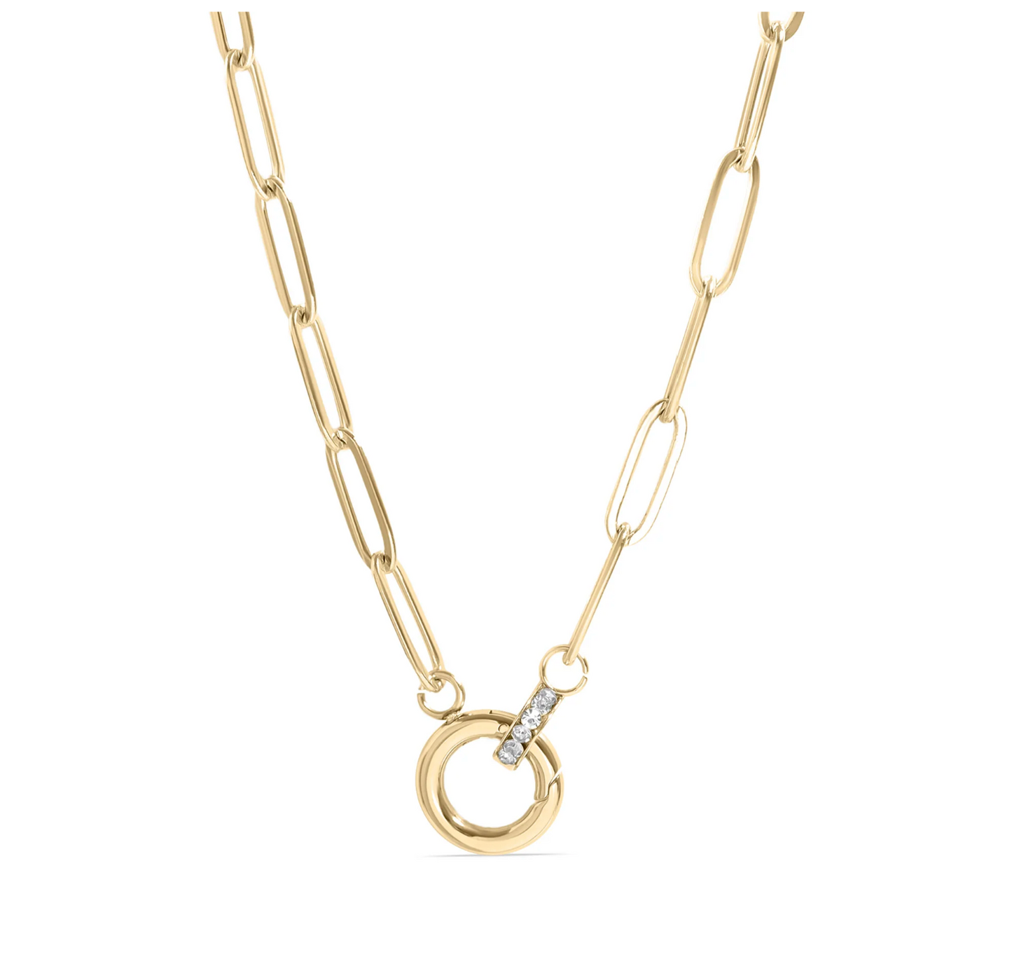 Necklace-Paperclip with rhinestone carabiner