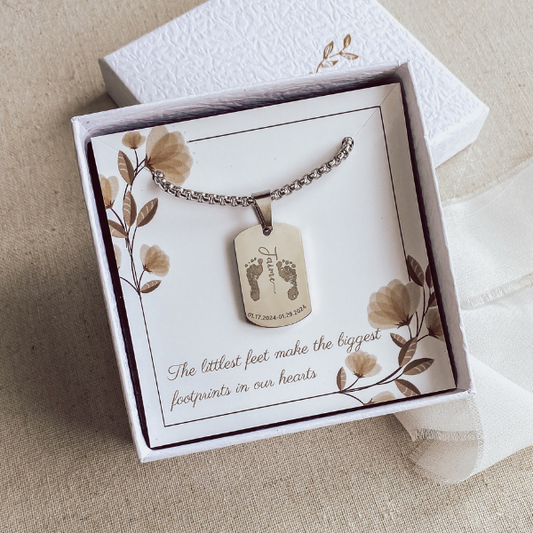 Footprint Mini DogTag Necklace