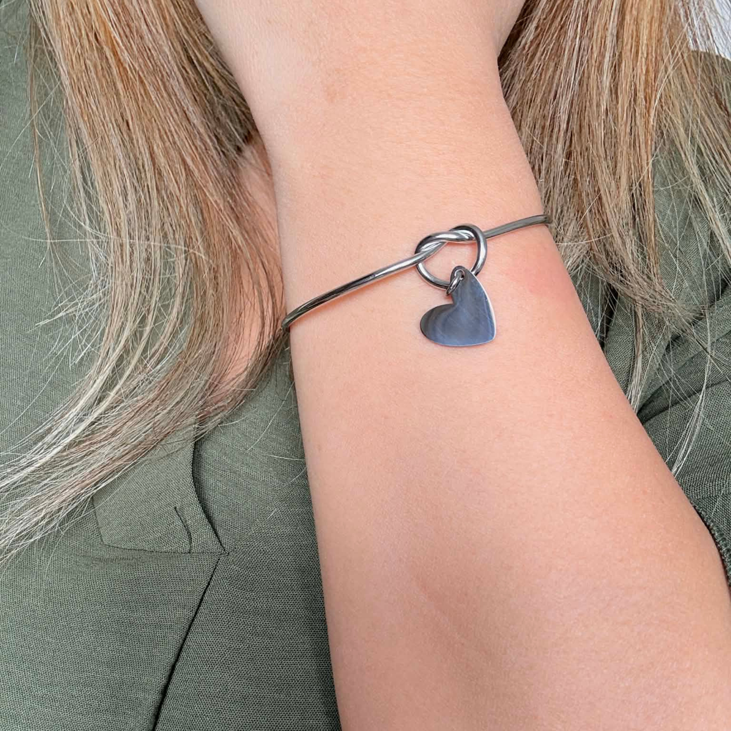 Heart Charm on Knot Bracelet