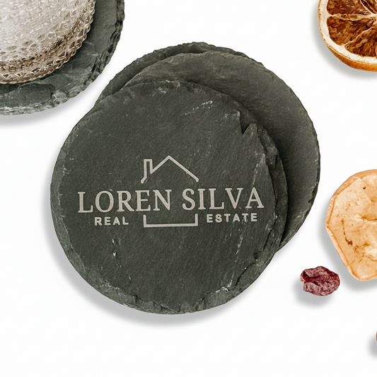 Brand Logo Slate Coasters - 4 pack