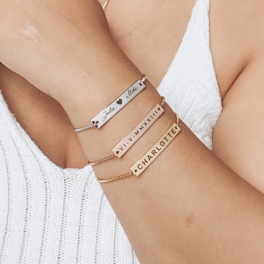 Adjustable Curved Bar Bracelet