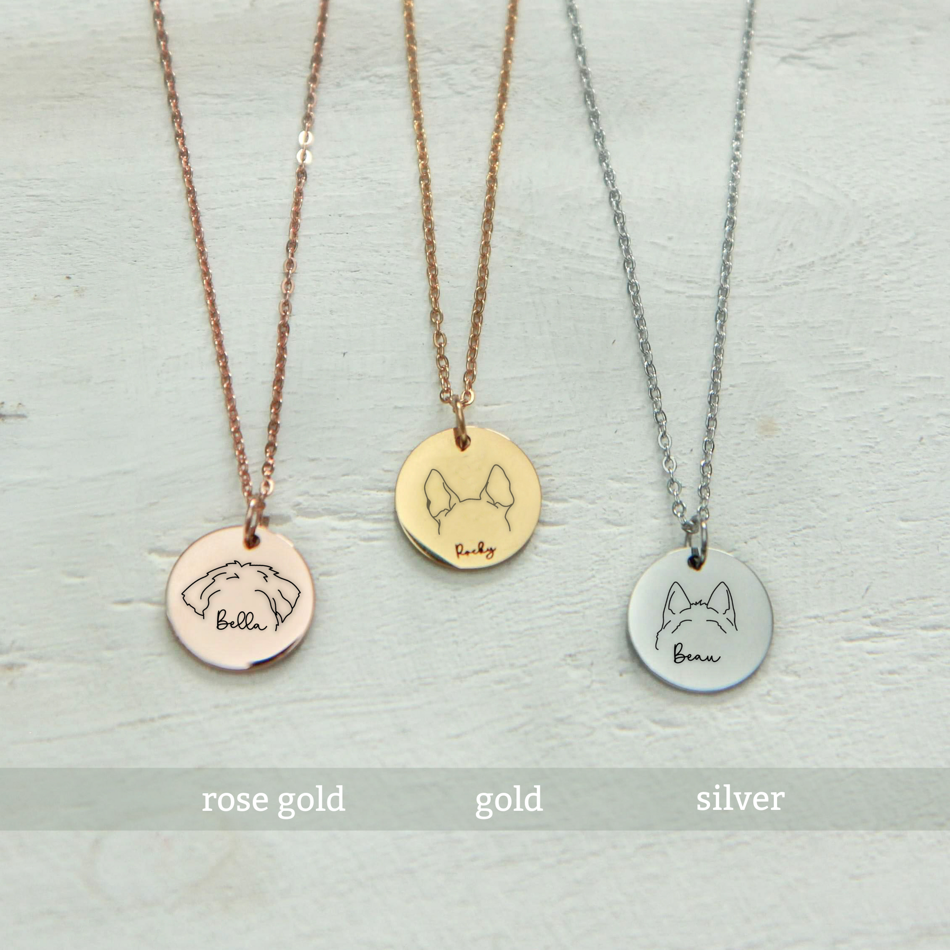 Dog ear necklace clearance